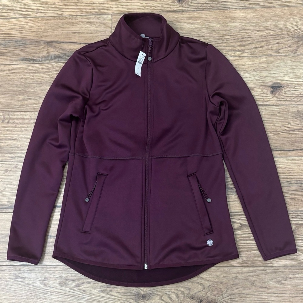 NWT Talbots Brushed Scuba High Low Jacket Size XS In Plum